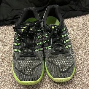 Nike Black and Neon Green Running Shoes Lunartempo 2